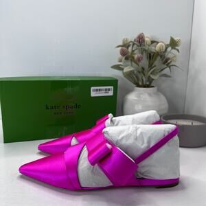 Kate Spade Bianca Satin Slingback Flat KF078 Vivid Snapdragon Women's 8B NWB